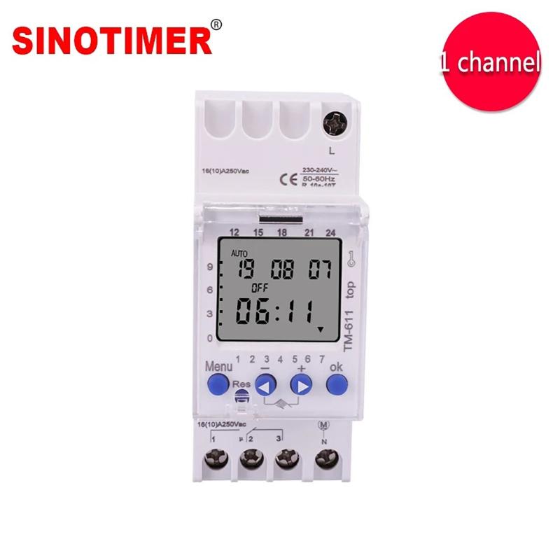 

Timers SINOTIMER TM611 One Channel 7 Days 24h Programmable Digital Electronic Time Switch 220V With Pulse