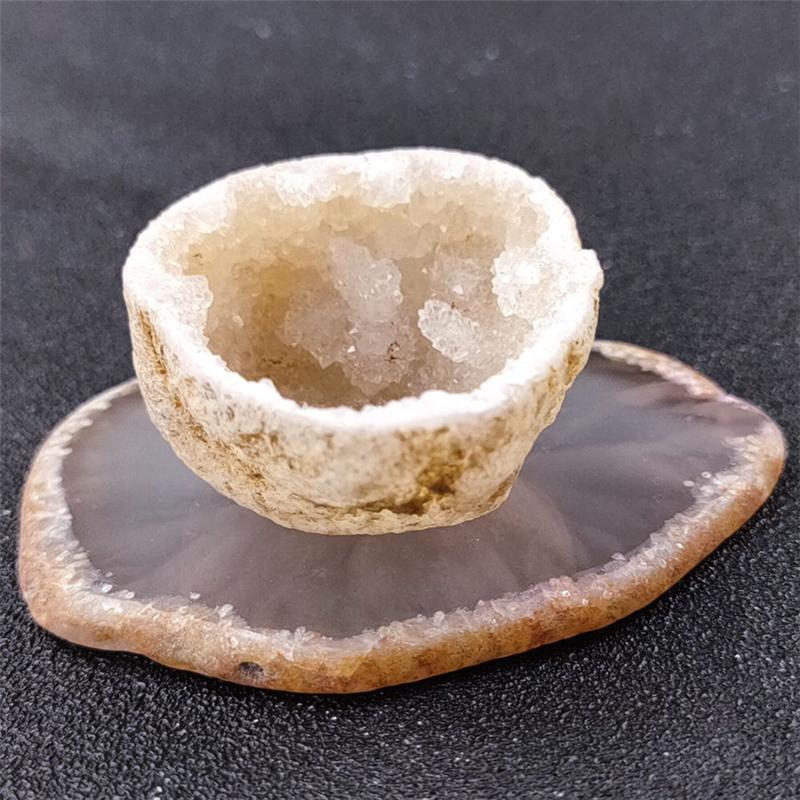 

Decorative Objects & Figurines Natural White Agate Geode Cluster And Plate Crystal Mineral Specimen Quartz Rough Stone Point Healing Home De