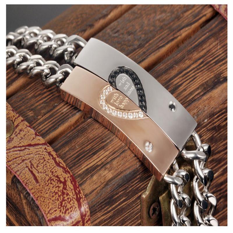 

Link, Chain Puzzle Cuban Link For Men Girlfriend Gift Pulseras Mujer Moda Bracelets Mens Stainless Steel Jewelry Valentines Day