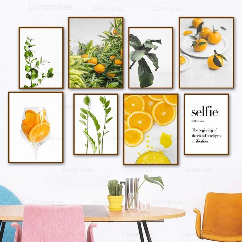 

Paintings Orange Kitchen Decorative Painting Canvas Posters And Prints Modular Hd Pictures Modern Wall Art Interior Home Decoration