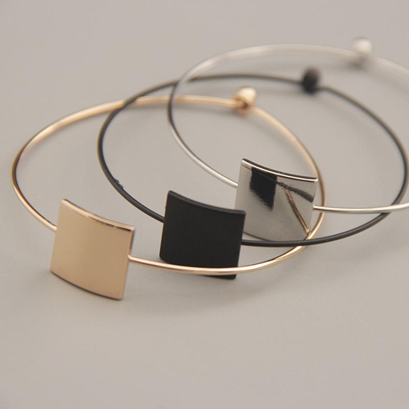 

Bangle Retro Fashion Geometric Squares Contracted The Bracelet Wedding Birthday Girl