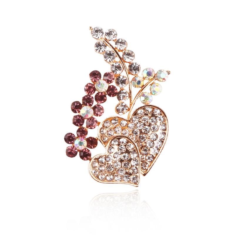 

Pins, Brooches 1pcs 28X42mm Fashion And Exquisite Korean Brooch Rhinestone Alloy Plant Flower Corsage For Women Wedding Dress Accessories