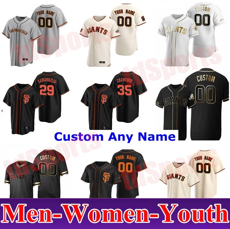 

San Francisco 2021 Giants Buster Posey Baseball Jerseys Brandon Crawford Kevin Pillar Yastrzemski Longoria Belt Jersey Men Women Youth kids, As shown in illustration