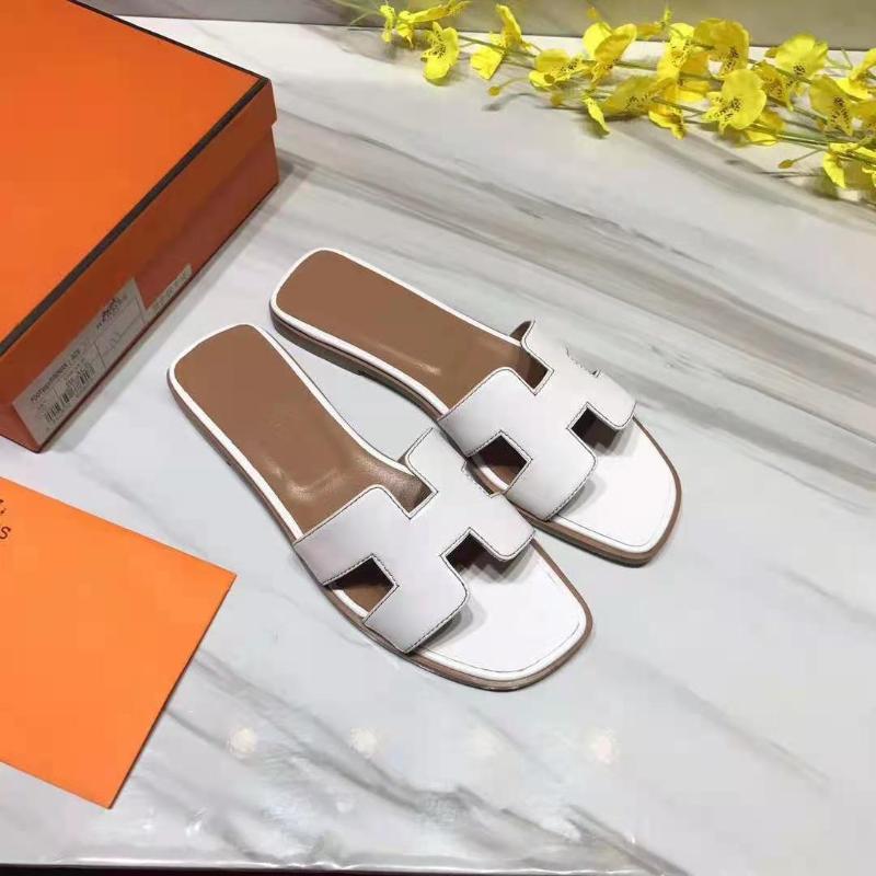 

Luxury Designer Brand Slippers High Quality Natural Leather Women Sandals Fashion Flat Shoes Ladies Size34-42, Black
