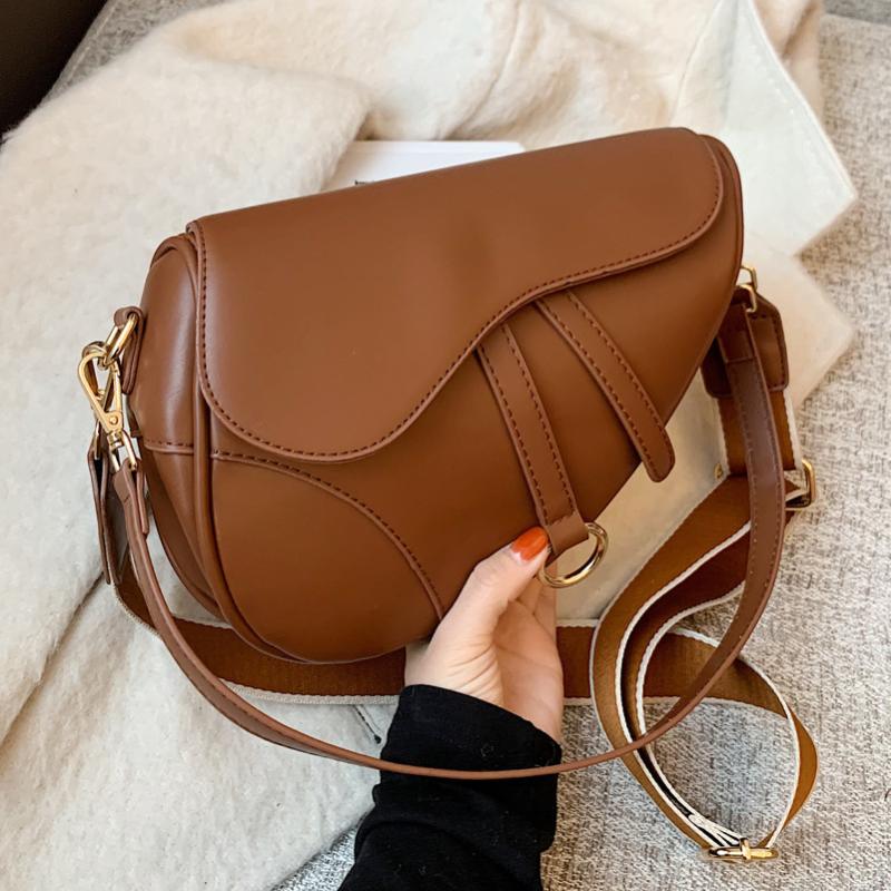 

Evening Bags Women's Bag Simple Saddle 2021 Summer Single Shoulder Female Trend Fashion Slanting Crossbody, Black