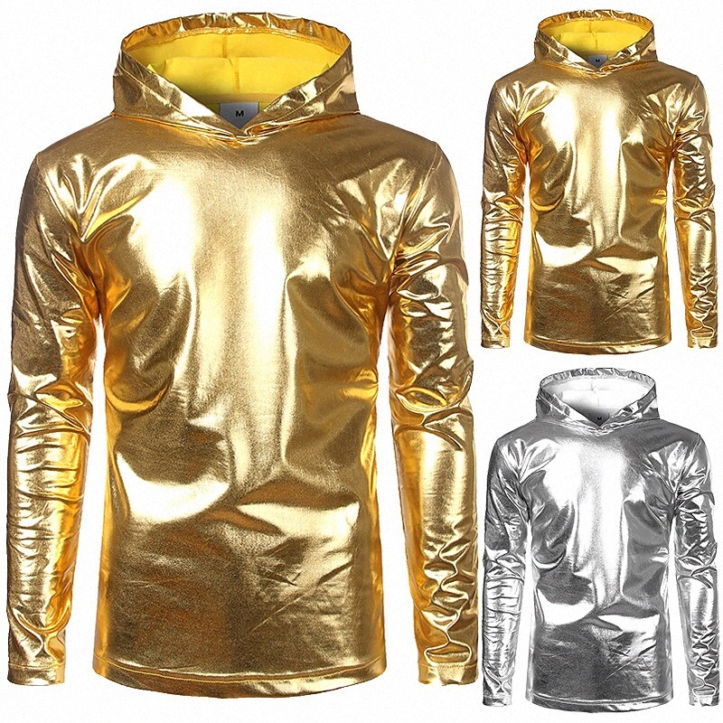 T-shirt pour hommes Couleur solide Capuche occasionnelle Quotidien à manches longues à manches longues Casual Casual Casual Gold Gold Gold U16T #