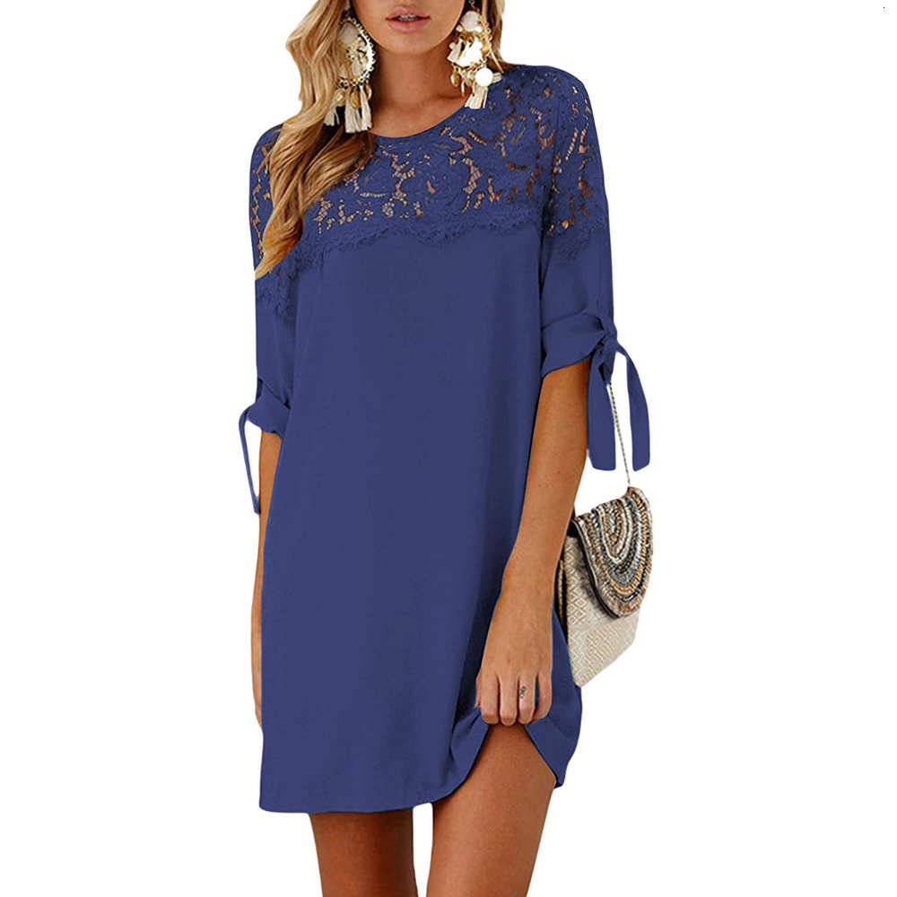 

summer round neck dress, Black;gray