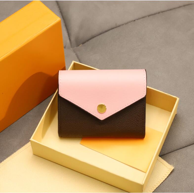 

Qualidade superior senhoras dobrÃ¡vel carteira de couro genuÃ­no carteira bonito moeda bolsa titular do cartÃ£o de crÃ©dito saco de pÃ³ com caixa, Brown;gray