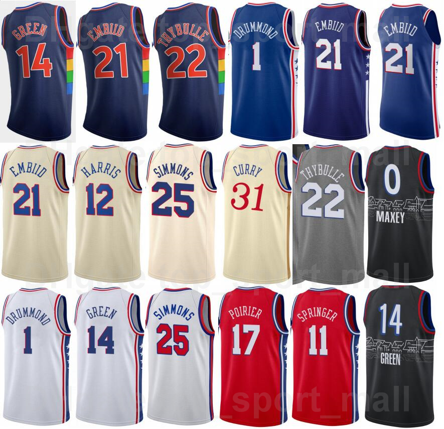 

Basketball Screen Print 75th Anniversary James Harden Jersey 1 Danny Green 14 Furkan Korkmaz 30 Tobias Harris 12 Joel Embiid 21 Georges Niang 20 Jaden Springer 11, 75th blue