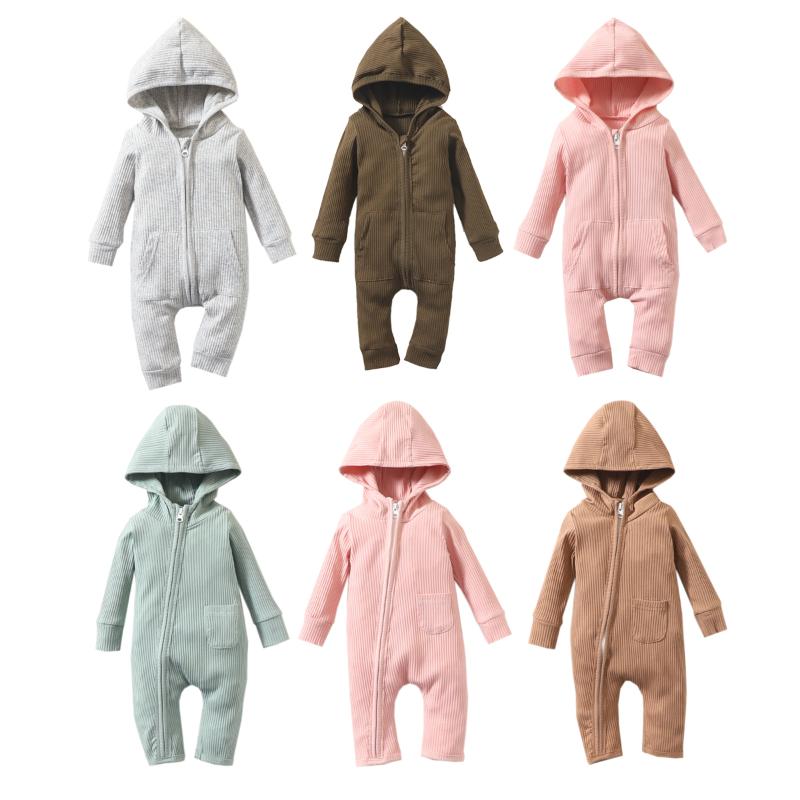 

Pudcoco Infant Baby Boy Girl Long Sleeve Solid Jumpsuit Zipper Pocket Pullover Warm Pajama Sleep Play Outfit 0-18 Months Jumpsuits