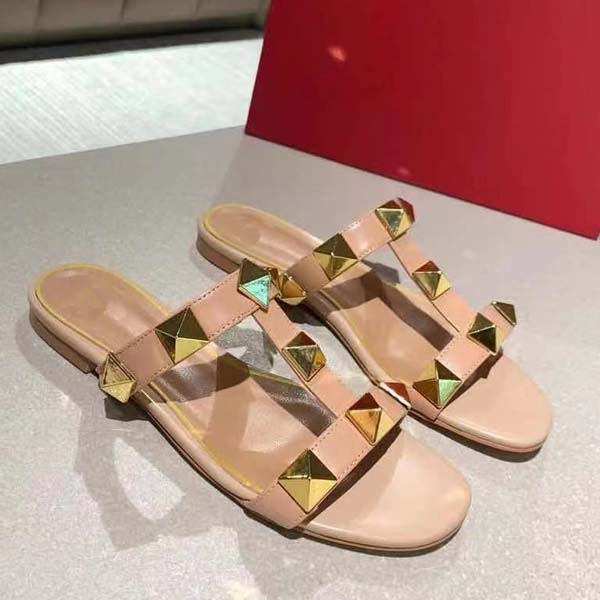 

Top-level Woman Slipper Designer shoes Superior Quality Genuine Leather Fashion Casual Shoe Beach Flip Flop Size 35-42 With box, Nude