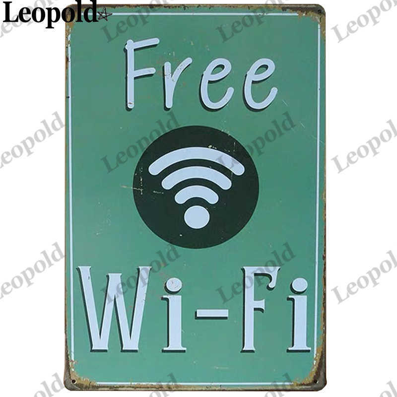 

Metal Poster Welcome Free Wifi Vintage Tin Sign Board Restaurant Cafe Bar Club Decoration Wall Art 20X30Cm1