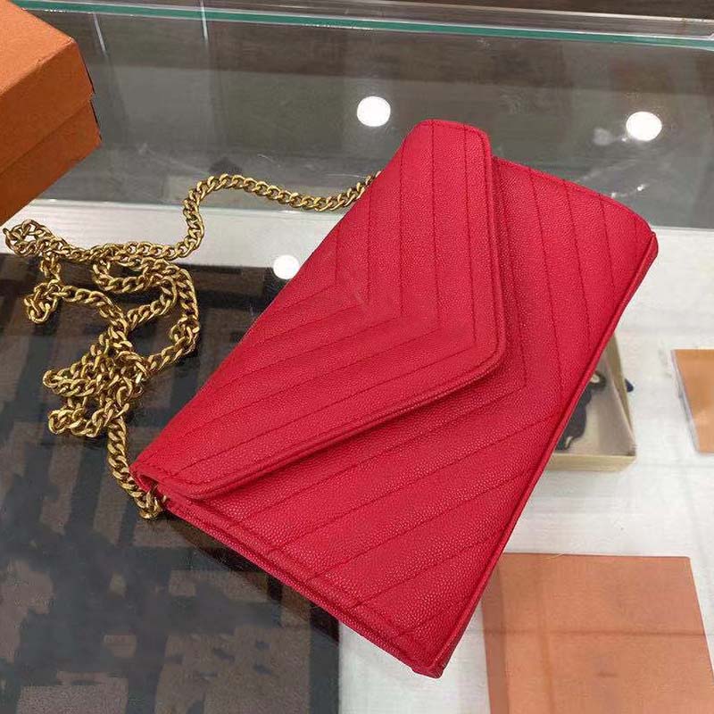 

Top Genuine Leather Handbag Comes With Box WOC Chain Bag Women luxury Fashion Designers Bags Female clutch Classic Girl Handbags, Make up the difference