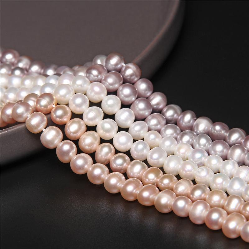 

Other Fine 100% A Natural Freshwater Pearl Beads Loose 7-8MM Perles For Jewelry Making DIY Bracelet Necklace Earrings Accessories 14''