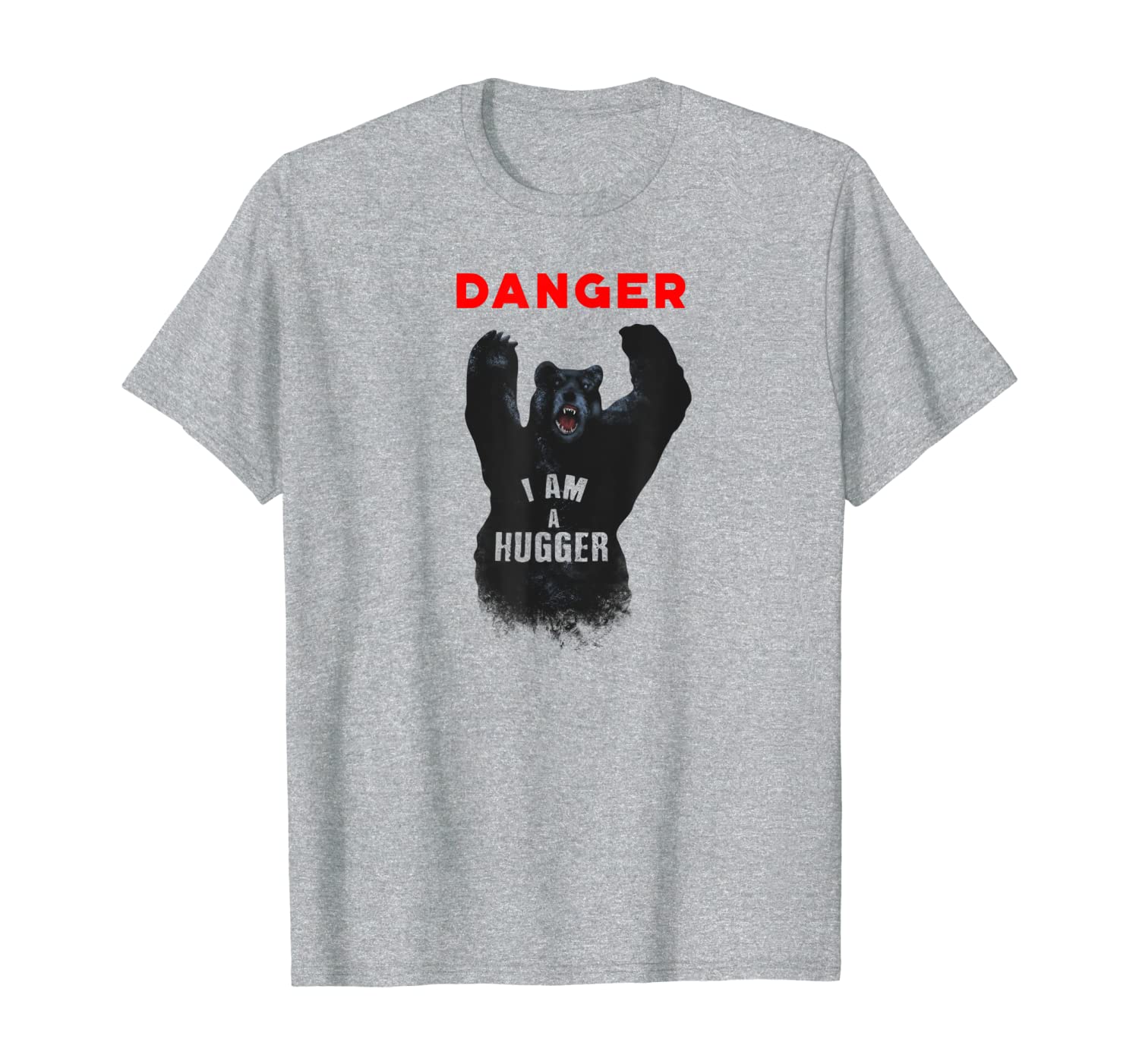 

Danger I'm A Hugger Bear T-Shirt, White;black