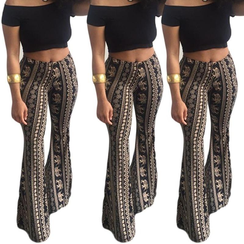

Women' Pants & Capris Cross Border Clothing Amazon Bohemian Style Micro Flared Leggings, Dark grey