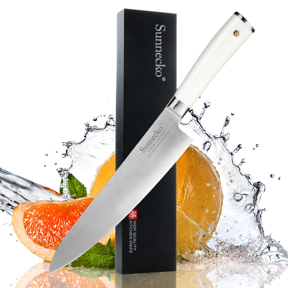 

Sunnecko 8 inch Chef Knife Vegetabe Meat Kitchen Knives High Carbon German 1.4116 Stainess Stee ABS Hande With Gift Box
