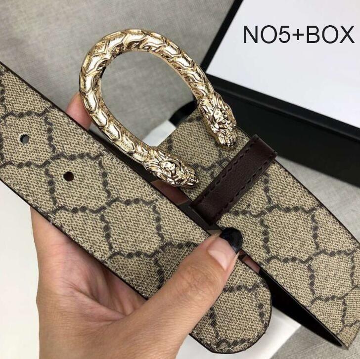 

2021 Belts for jeans Luxury Design Women needle buckle Fashion Letters Plaid Print Golden belt party favors with box size 100-125CM, Belt and box