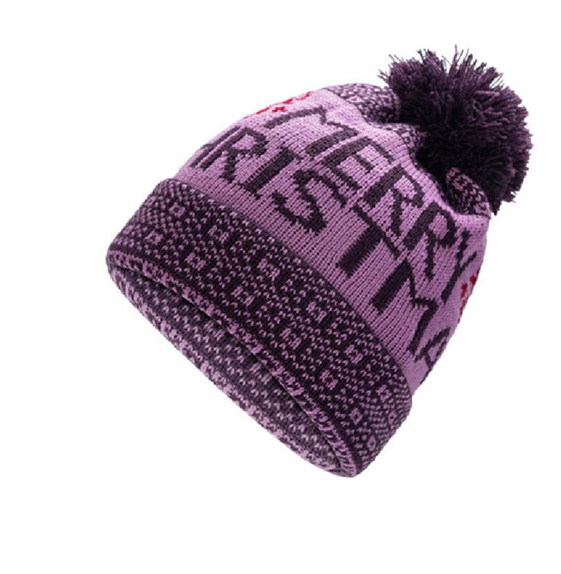 

Newly Arrival Autumn Knitted Beanie Warm Skull Caps Woolen Hat Christmas Men and Women Jacquard Earmuff Head Hats 9303 6 color, Dark red