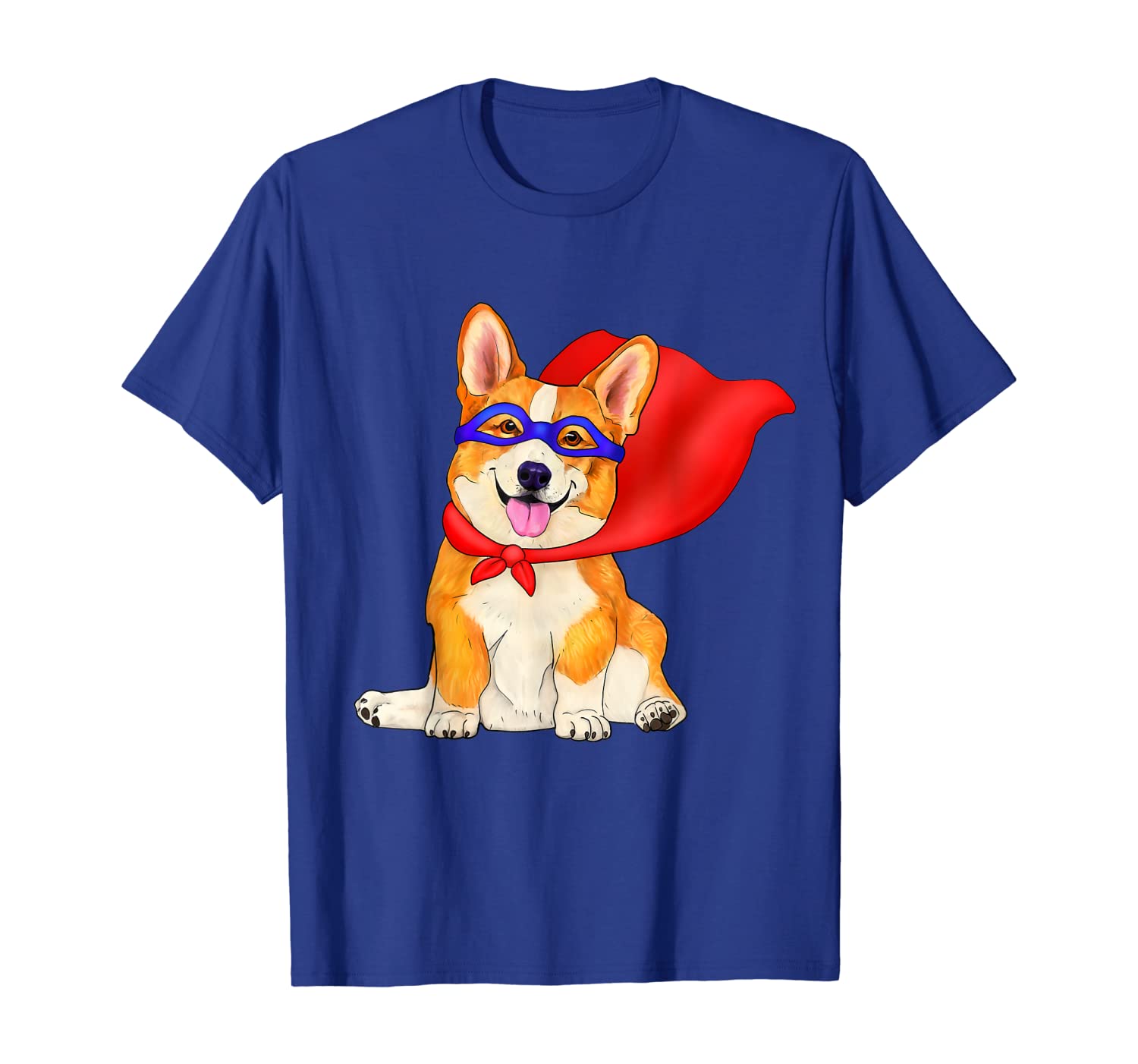 

Super Hero Corgi - Cute super dog in cape shirt, White;black