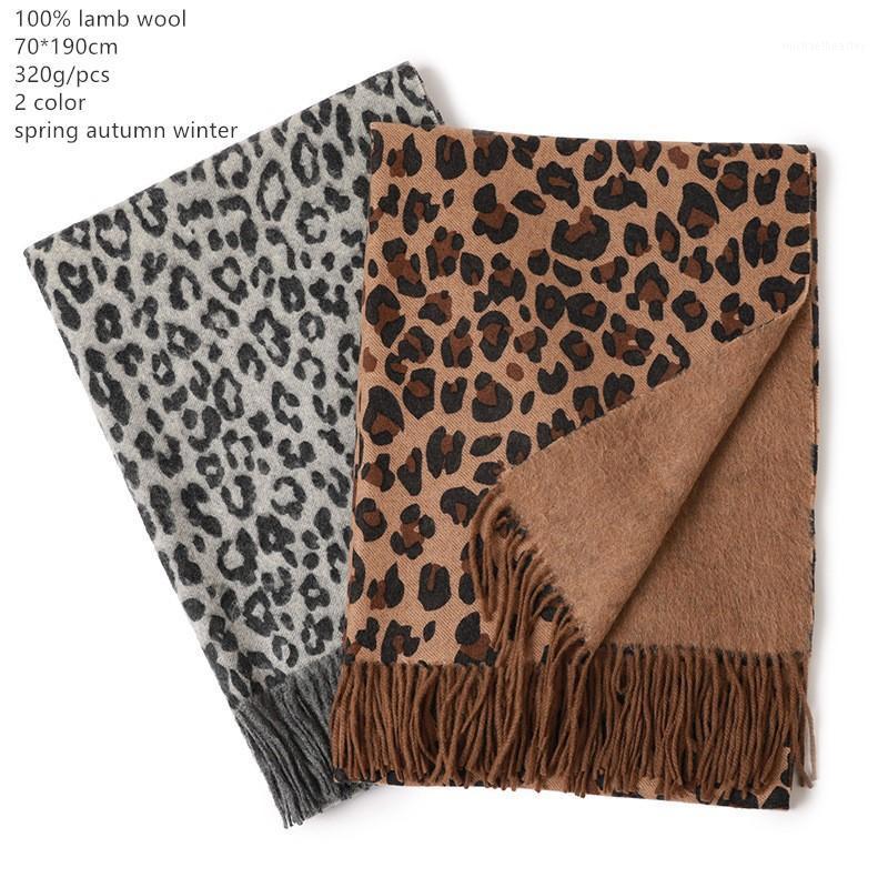 

Scarves Naizaiga 100% Lamb Wool Print Camel Grey Leopard Double-sided Shawl To Keep Warm Women Girl Scarf , ,SN411