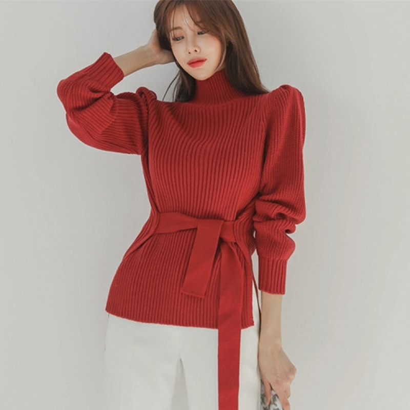 

autumn and winter cashmere sweater high collar slim women's shirt long-sleeved solid color 210525, Picture color