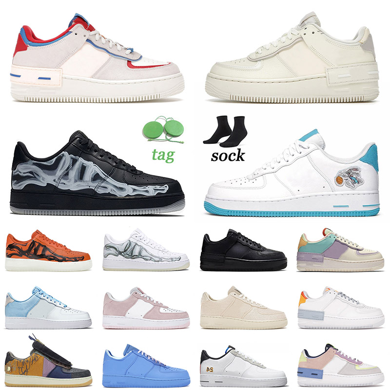 

Authentic 2021 Dunk 1 Flying Low Running Shoes Air Force One Shadow Coconut Milk Sail White Black Skeleton Airforce Off Men Women Skate Trai