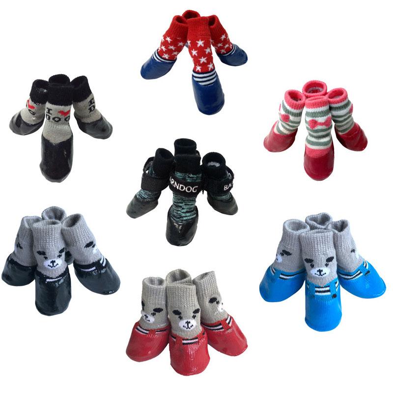 

Dog Apparel For Pet Rubber Shoes Waterproof Non-slip Rain Snow Boots Socks Footwear Puppy Small Cats Dogs
