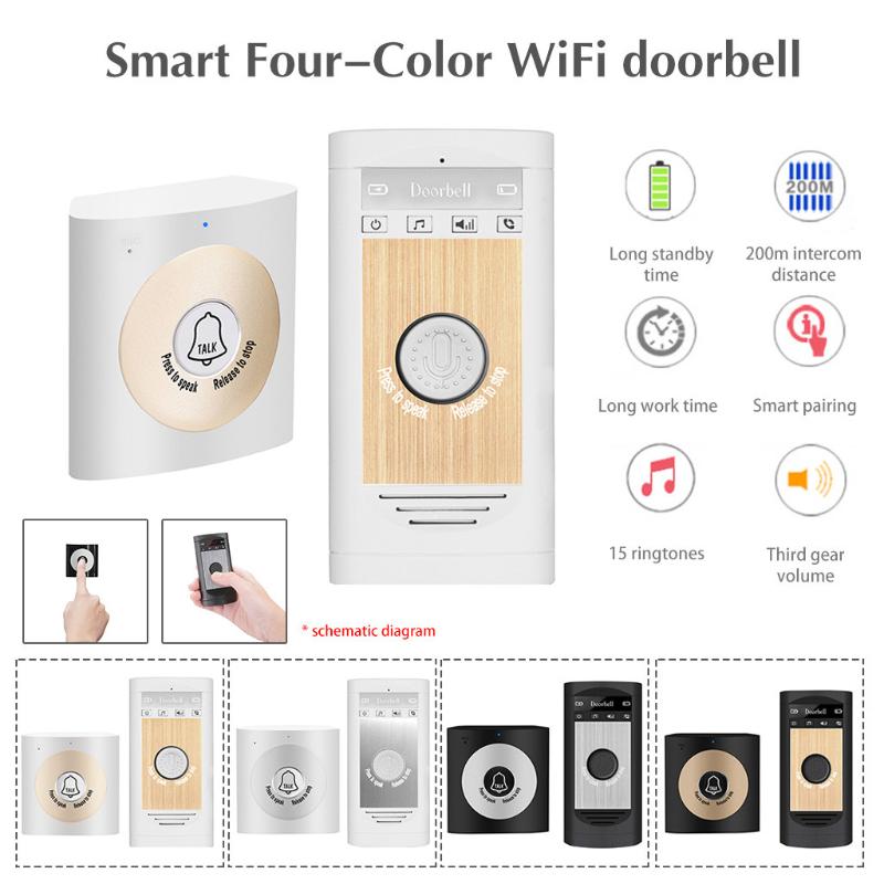 

2.4G Wireless Intercom Doorbell Home Voice Support Two-way Smart Equipment Electronic Doorbells