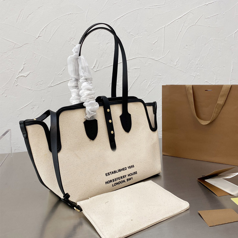 

Fashion Handbags Tote Shopping Bag Women Shoulder Bags Canvas Detachable Zipper Purse Plain Letter Large Capacity Package High Quality