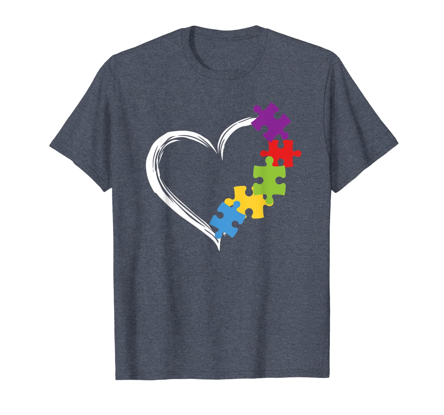 

love ribbon heart puzzle autism awareness gift shirt, White;black
