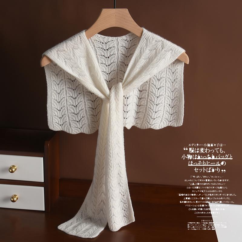 

Scarves 100% Wool Shawl Ladies Wisp Multi-function Scarf Fashion Knit Solid Color Warm Short And Light