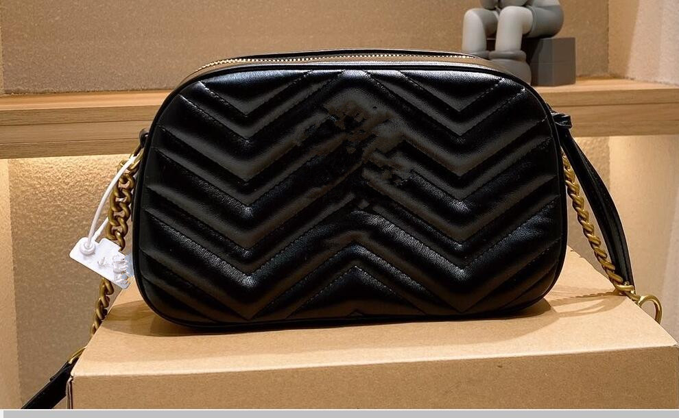 

High Quality Genuine Leather Bag women handbag Fashion date code serial number marmont wholesale purse clutch 24cm