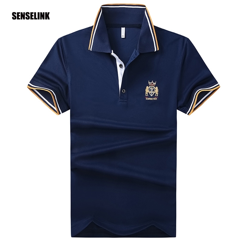 

M-8XL New Men Spring Summer Casual Fashion Brand Male Tops Solid Clothing Quality Embroidery Breathable Cotton Polo Shirt 210329, White