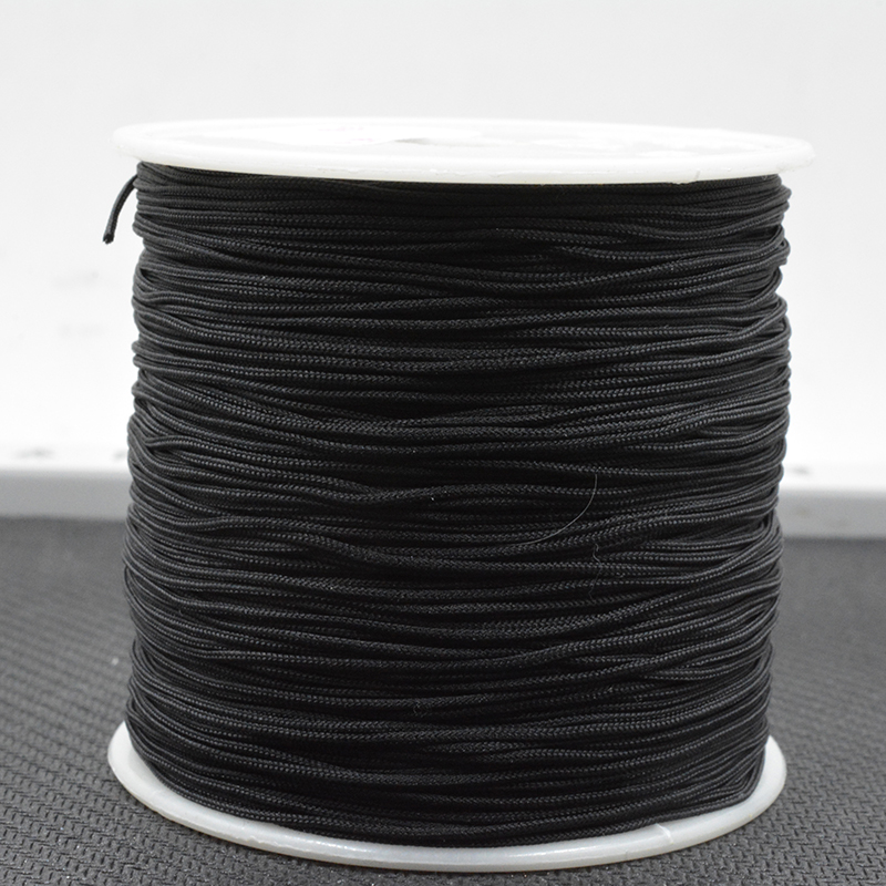 

Wholesale Black 100yards/Bundle 0.8MM Mix Color Nylon Black Satin Chinese Knot Silky Macrame Cord Beading Braided String Thread, White;red