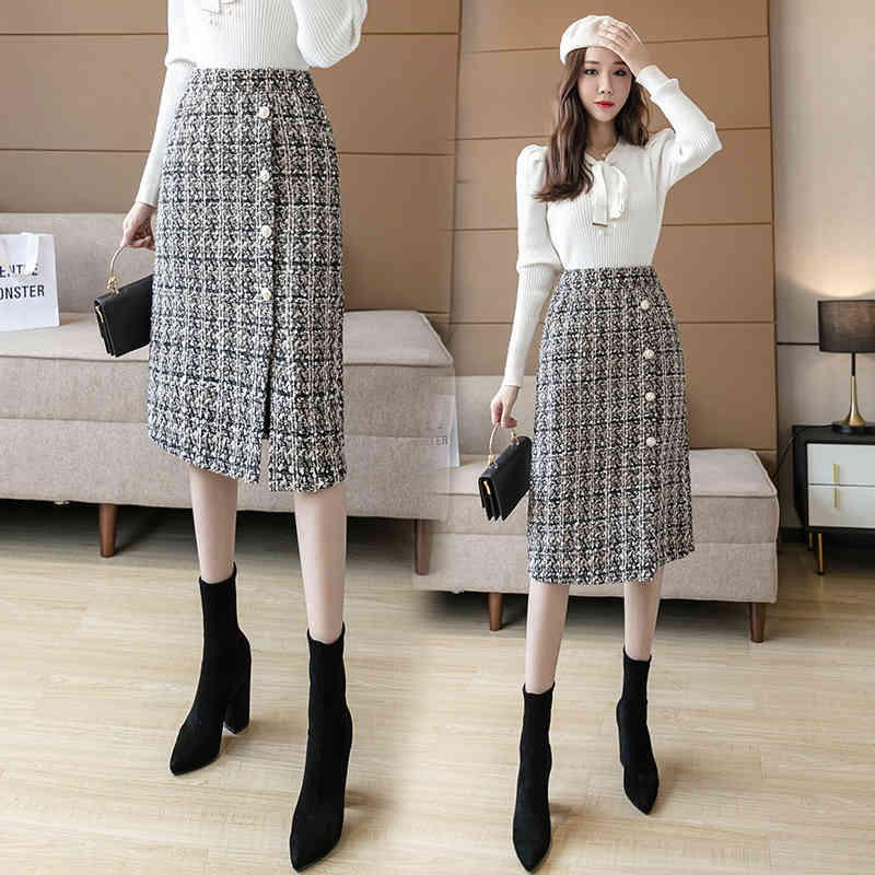 

Small sweet style to film in autumn and winter cloth bust package hip skirt fashion bag of tall waist joker a word 210429, Beige