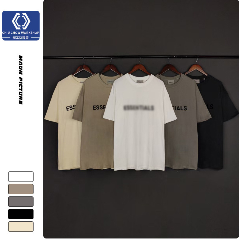 

2021 ess Spring Summer Front 3D Silicon Logo T Shirt Tee Skateboard Tshirt Men Women Short Sleeve high quality with Original packaging, For others