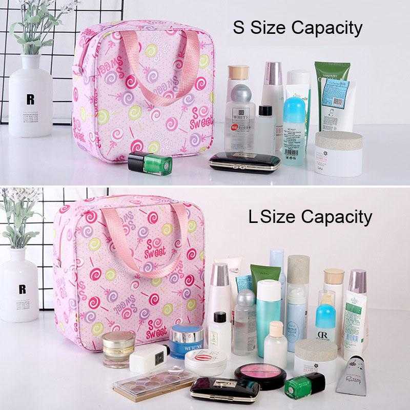 Multifunction Aluminum Foil Lunch Bags Waterproof Toiletry Wash Bag Outdoor Portable Printed Cosmetic Handbags Travel Makeup Bags VT1589 T03