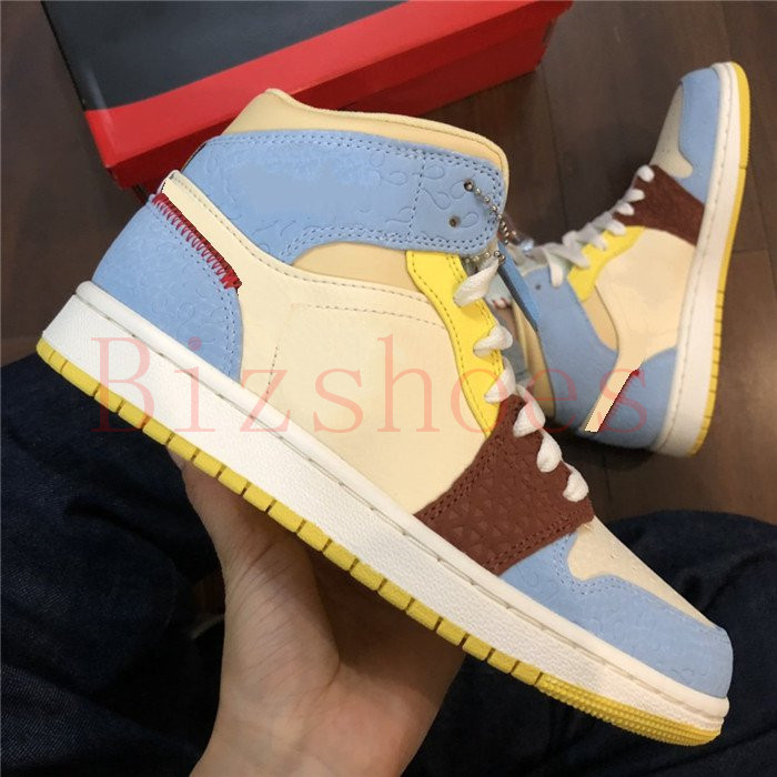 

Fearless UNC Chicago Basketball Shoe 1 High OG Blue Chill Obsidian Men Shoes Melody Ehsani Fearles Maison Chateau Bio Hack Smoke Grey Union Sport Sneaker, 02