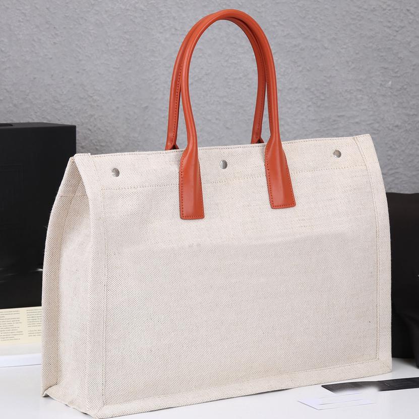 

Women's handbags 1994 Rive Gauche Tote Bag Highest quality shopping handbag fashion linen Large Beach bags luxury designer travel 45x36x16cm