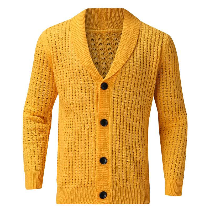 

Men's Sweaters TELOTUNY Long Sleeve Pullover Fashion Solid Color Cardigan V-Neck Single-breasted Sweater Coat Autumn & Winter Blouse, White;black