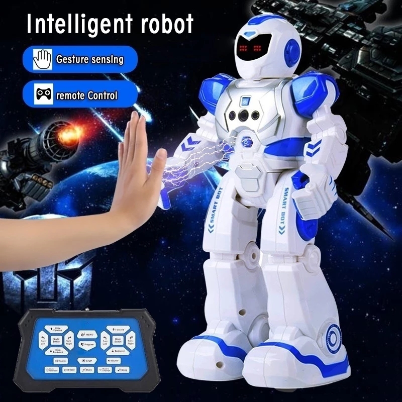 

New 2.4G Remote Control Gesture Touch Intelligent Smart Battle Robot Walking Dancing Sliding Programming Mechanical Police Toys, Red