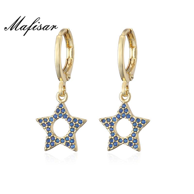 

Mafisar 2021 Gold Color Cute Star Drop Earrings For Women Girl CZ Female Wedding Earring Jewelry Birthday Gift Girls Dangle & Chandelier, Silver
