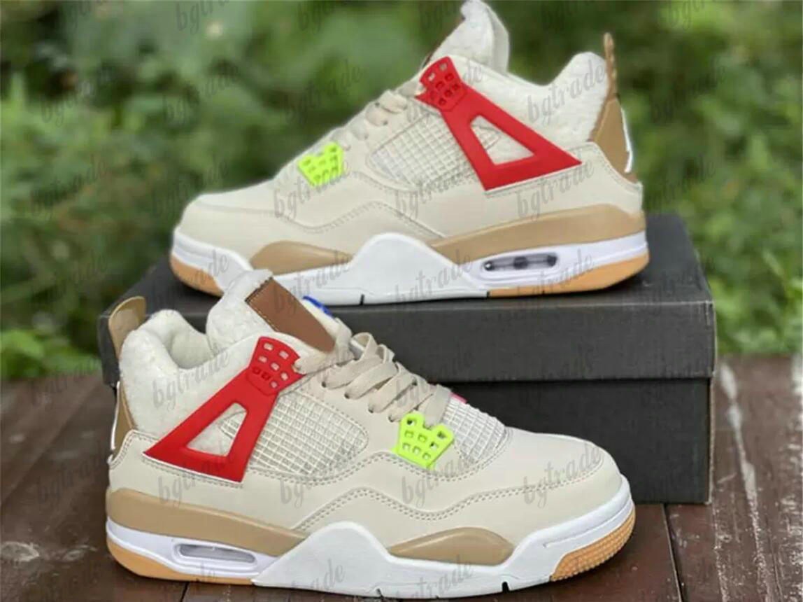 

4 Where The Wild Things Are Basketball Shoes 4s Sail University Red Hemp Barely Volt Zapatos Sports Sneakers