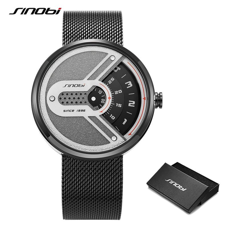 

Sinobi Arrival Creative Design Top Brand Men's Watches Fashion Turntable Men Quartz Wrist For Mens Clock Wristwatches, Slivery;brown