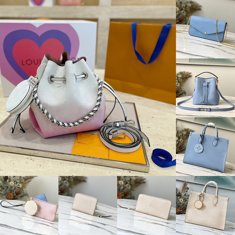 

Gradient Style Onthego Totes Handbags Bella Neonoe Designer Luxury Women Shoulder Crossbody Bags Lady Purses Felicie Pochette Trio Chain Clutch Bag Wallets, Add box