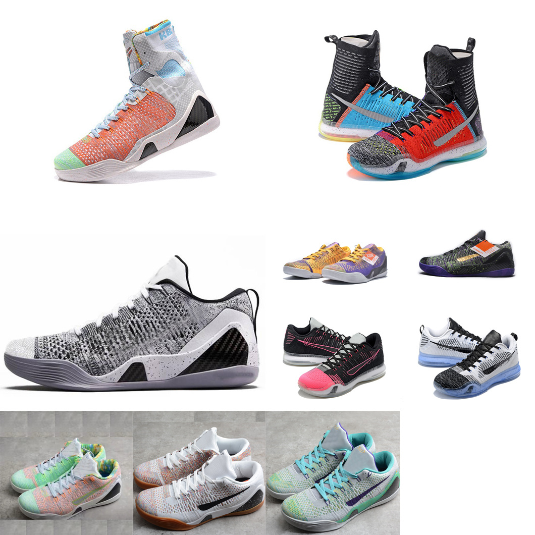 

Mens KBs mamba 9 ix elite high basketball shoes ZK Byrants 9s sneakers What the Easter Christmas Grey White Tan lebron 19 tennis with box, Easter low