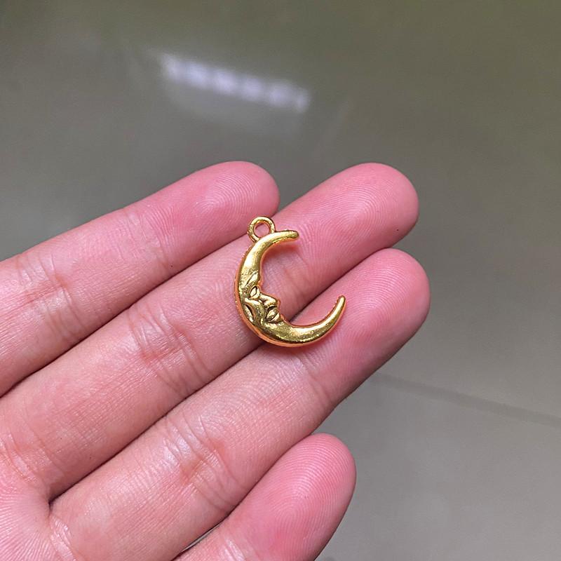 

Charms 30pcs 22x15mm Moon Connector Pendants Antique Gold Jewelry Making DIY WomenNecklace Bracelet Handmade Crafts Accessories, Bronze;silver