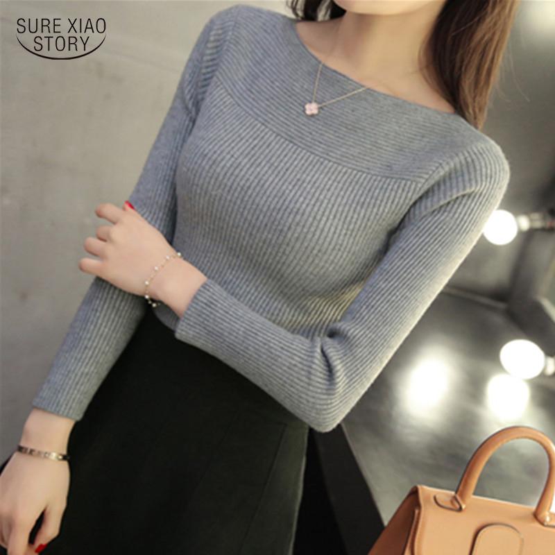 

Women's Sweaters 2022 Autumn White Women Short Slim Bottoming Shirt Ladies Long-sleeved Splice Pullover All-match 16036, White;black