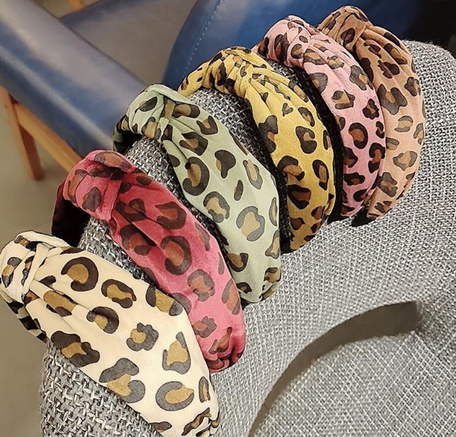 

8 pieces of cross tie solid fashion cloth woven leopard print headband girl cartoon prints hair accessories for ladies design jewelry